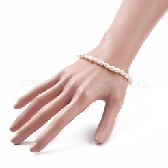 Armbänder mit natürlichen Perlenperlen und Federringverschlüssen aus Messing für Frauen&nbsp;BJEW-JB08037