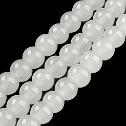 Hilos de cuentas redondas de vidrio imitación jade con pintura para hornear&nbsp;DGLA-Q021-6mm-01