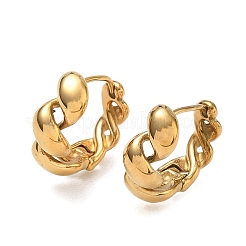 Pendientes de aro retorcidos de acero inoxidable 304 para mujer&nbsp;SA-CBA0E8A-05G
