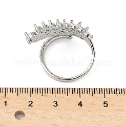 Verstellbare Manschettenringe aus Messing mit Mikropavé und Zirkonia für Damen&nbsp;LS-RJEW-B127-01P