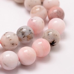 Rotonde rosa naturale perline opale fili&nbsp;G-K071-12mm