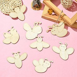 8 pièce de 8 styles de décorations suspendues en bois en forme d'abeille&nbsp;DIY-CJC0015-01