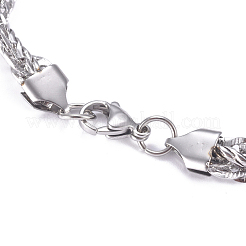 Bracciali a catena in corda di acciaio inossidabile 304 anti-appannamento&nbsp;BJEW-G631-09P