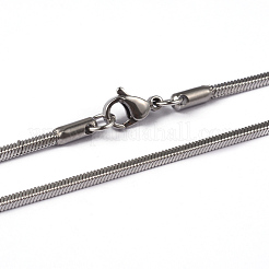 Collares de cadena de serpiente cuadrados de acero inoxidable 304 que no se deslustran&nbsp;LS-NJEW-K049-06P