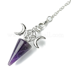 Natürliche Amethyst Kegel Wünschelrute Pendel große Anhänger&nbsp;G-C114-01P-17