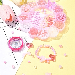 DIY-Sets zum Herstellen von Armbändern aus Acryl- und ABS-Kunststoff mit runden Perlen&nbsp;DIY-FS0006-48