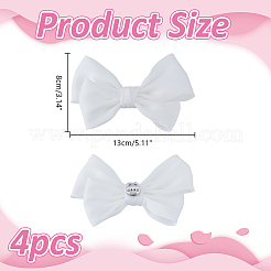 4 Stück Schuhschnallenclips aus Chiffon mit Schleife&nbsp;HJEW-HY00096