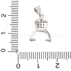 Messing-Mikropflaster mit klaren Zirkonia-KlemmKlauen&nbsp;KK-L229-031P