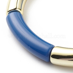 Bracciale elasticizzato con perline in tubo curvo acrilico per donna&nbsp;BJEW-JB08438-04