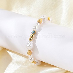 Bracciali in perline di ottone per donna&nbsp;BJEW-Z089-02G