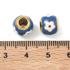 304 Edelstahl Emaille Europäische Perlen&nbsp;STAS-G393-02G-01