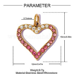 Acciaio inossidabile 304 con ciondoli in strass&nbsp;RB-OY001-34G-01