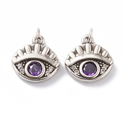 Messing Mikropflaster lila Zirkonia Charms&nbsp;ZIRC-A016-08AS