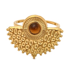 Gli anelli di barretta occhio di tigre naturale&nbsp;RJEW-Q822-43G-01