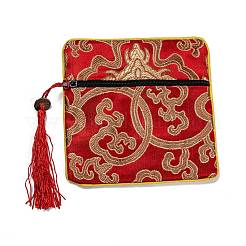 Chinesische brokat quaste reißverschluss schmuck tasche geschenkbeutel&nbsp;ABAG-F005-01