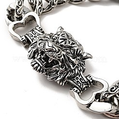 Bracciale da uomo in lega con testa di tigre e catene barbazzale&nbsp;BJEW-A129-07AS