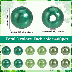 Perla imitazione plastica acrilica/ABS per il giorno di San Patrizio&nbsp;OACR-SP0001-66A-02