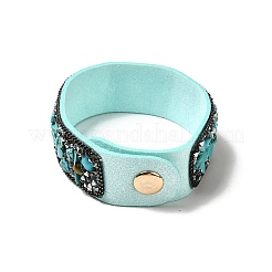 Pulsera con cordón de presión de gamuza sintética&nbsp;LS-BJEW-F428-14