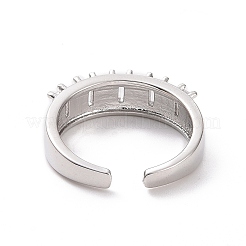 Bague de manchette ouverte rectangle en zircone cubique transparente&nbsp;RJEW-H127-01P