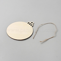 Pendentifs ronds en bois vierges inachevés pour les arts de la peinture&nbsp;WOOD-WH0131-77B