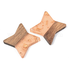 Colgantes de resina transparente y madera de nogal&nbsp;RESI-S389-011A-B04