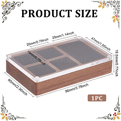 Boîte de présentation de bijoux en bois mini rectangle&nbsp;CON-WH0095-44B