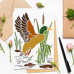 Grandi modelli di stencil per pittura da disegno riutilizzabili in plastica&nbsp;DIY-WH0202-420