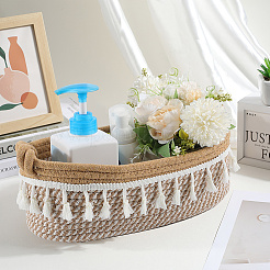 Panier de rangement tissé en corde de coton&nbsp;AJEW-WH20020-153E