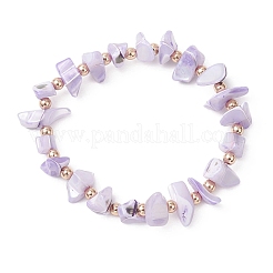 Bracelet extensible en perles de coquillage trochus naturel teint en 3 couleurs (3 pièce) pour femme&nbsp;BJEW-JB13124