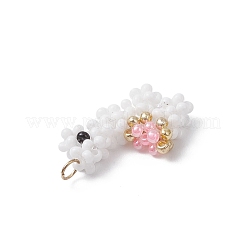 Pendentifs en forme d'alpaga faits à la main avec des perles de verre&nbsp;PALLOY-MZ00930