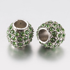 Perles européennes en alliage avec strass&nbsp;PALLOY-F200-03C