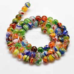 Tondi di vetro millefiori fili di perline&nbsp;X-LK-P001-05