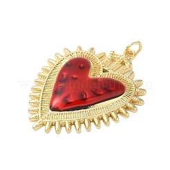 Pendenti smaltati in ottone placcato a cremagliera&nbsp;X-KK-S372-01G-06
