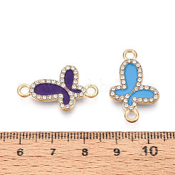Ciondoli connettori a forma di farfalla con strass di cristallo in lega&nbsp;ENAM-N008-05KCG