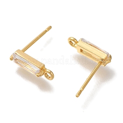Ohrstecker aus Messing mit klarem Zirkonia für Damen&nbsp;EJEW-B107-17G