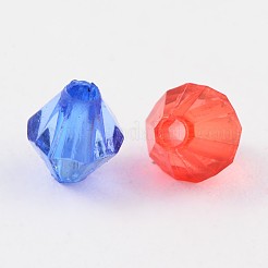 Facettierte Bicone transparente Acryl-Perlen&nbsp;DBB6mm