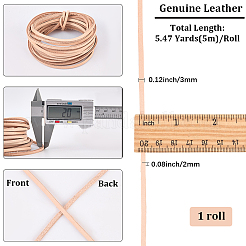 Cordons plats en cuir de vachette de 5 m&nbsp;WL-GF0001-27A-03