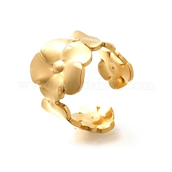 Bague manchette ouverte en acier inoxydable 201 pour femme&nbsp;RJEW-A053-02A-G