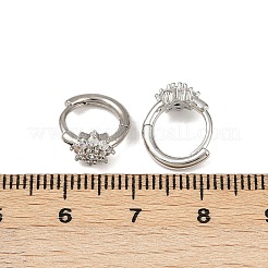 Pendientes de aro de circonio cúbico de micro pave de latón&nbsp;EJEW-S277-07P-A