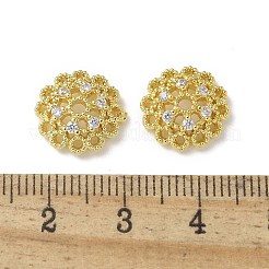 Capuchons de perles en laiton et zircone cubique transparent&nbsp;KK-A236-15C-G