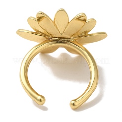 Manschettenringe aus Messing mit Blumenständer für Damen&nbsp;RJEW-G323-08G
