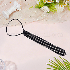Cravate en perles d'imitation en plastique&nbsp;AJEW-WH20080-02B