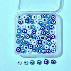 72 Stück 3 Farben handgemachte Stränge mit bösem Blick aus Bunte Malereiperlen&nbsp;LAMP-FS0001-20
