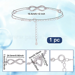 1 Stück 925 Gliederarmbänder aus Sterlingsilber mit Mikropavé und Zirkonia&nbsp;BJEW-AR0001-10