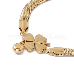 Bracciale a maglie malocchio smaltato con catene piatte a serpente&nbsp;BJEW-P284-06B-G