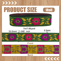 Blumenmusterstickereien im ethnischen Stil aus Polyesterbändern&nbsp;OCOR-WH0104-04B