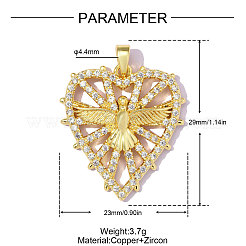 Pendentifs en laiton zircon cubique transparent&nbsp;CU-OY001-44G