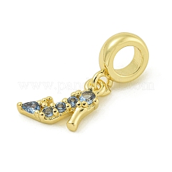 Gestell-Beschichtung Messing Pflaster Kornblumenblau Zirkonia High Heels europäischen baumeln Charms&nbsp;KK-Z067-57G