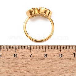 Anelli da donna in acciaio inossidabile 304 con zirconi cubici&nbsp;RJEW-K319-02A-G