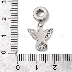 304 Edelstahl Rose Strass europäischen baumeln Charms&nbsp;STAS-D153-14G